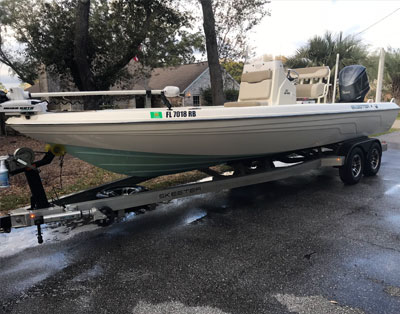 Charter fishing boat on the trailer Perdido Key