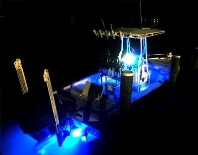 Charter fishing boat at night Pensacola