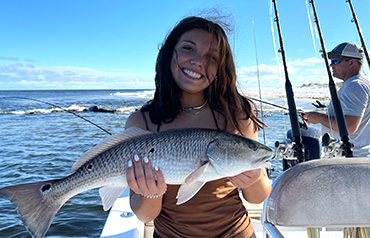 Girl caught fish on fishing charter in Pensacola FL